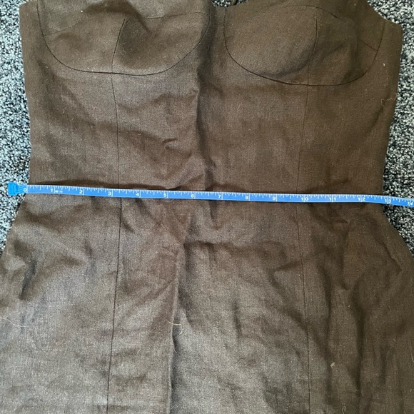 Reformation Black Linen Mini Dress with Slit and Tie Straps - Picture 9 of 10